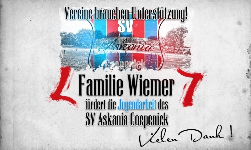 Sponsorenzertifikat - Familie Wiemer - Verein allgemein 2015