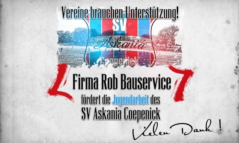 Sponsorenzertifikat - Firma Rob Bauservice - 2.D-Jugend 2015