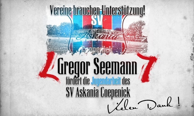 Sponsorenzertifikat - Gregor Seemann - 2.F-Jugend 2016