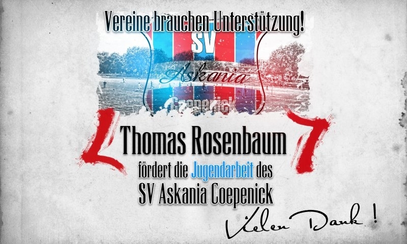 Sponsorenzertifikat - Thomas Rosenbaum - 2.D-Jugend 2015