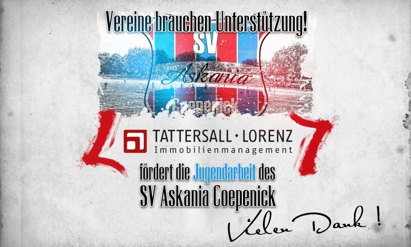 Sponsorenzertifikat - TATTERSALL·LORENZ | Immobilienverwaltung - 2.D-Jugend 2016