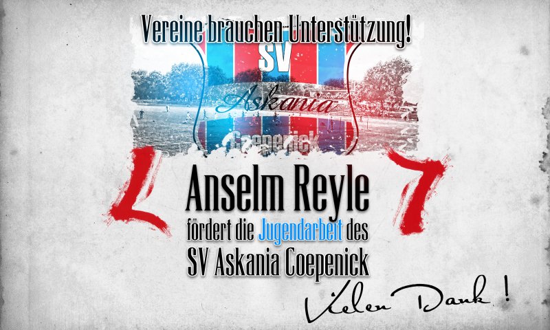 Sponsorenzertifikat - Anselm Reyle - 2.F-Jugend 2018 Sponsorenzertifikat - Anselm Reyle - 2.F-Jugend 2018