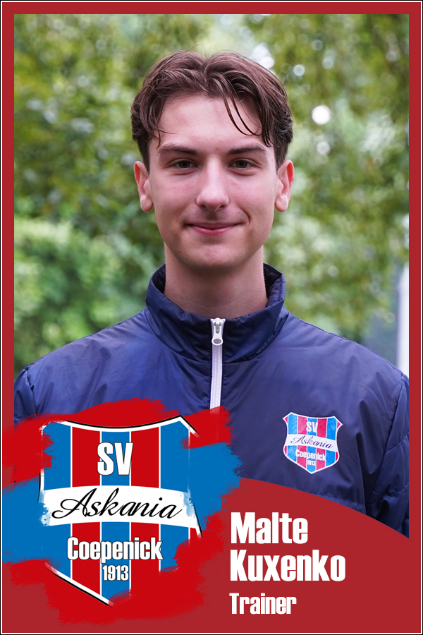 Malte Kuxenko (Trainer 1.B-Junioren 2025/2026) Malte Kuxenko (Trainer 1.B-Junioren 2025/2026)