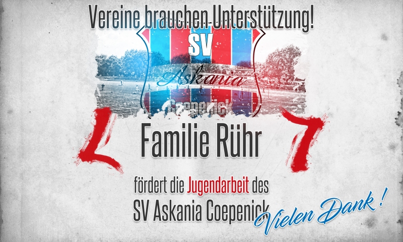 Sponsorenzertifikat - Familie Rühr - 2.E-Jugend 2021/2022